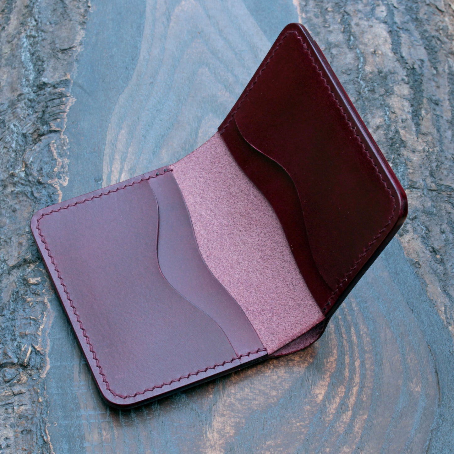 Five pocket wallet, hatch & smooth burgundy Buttero