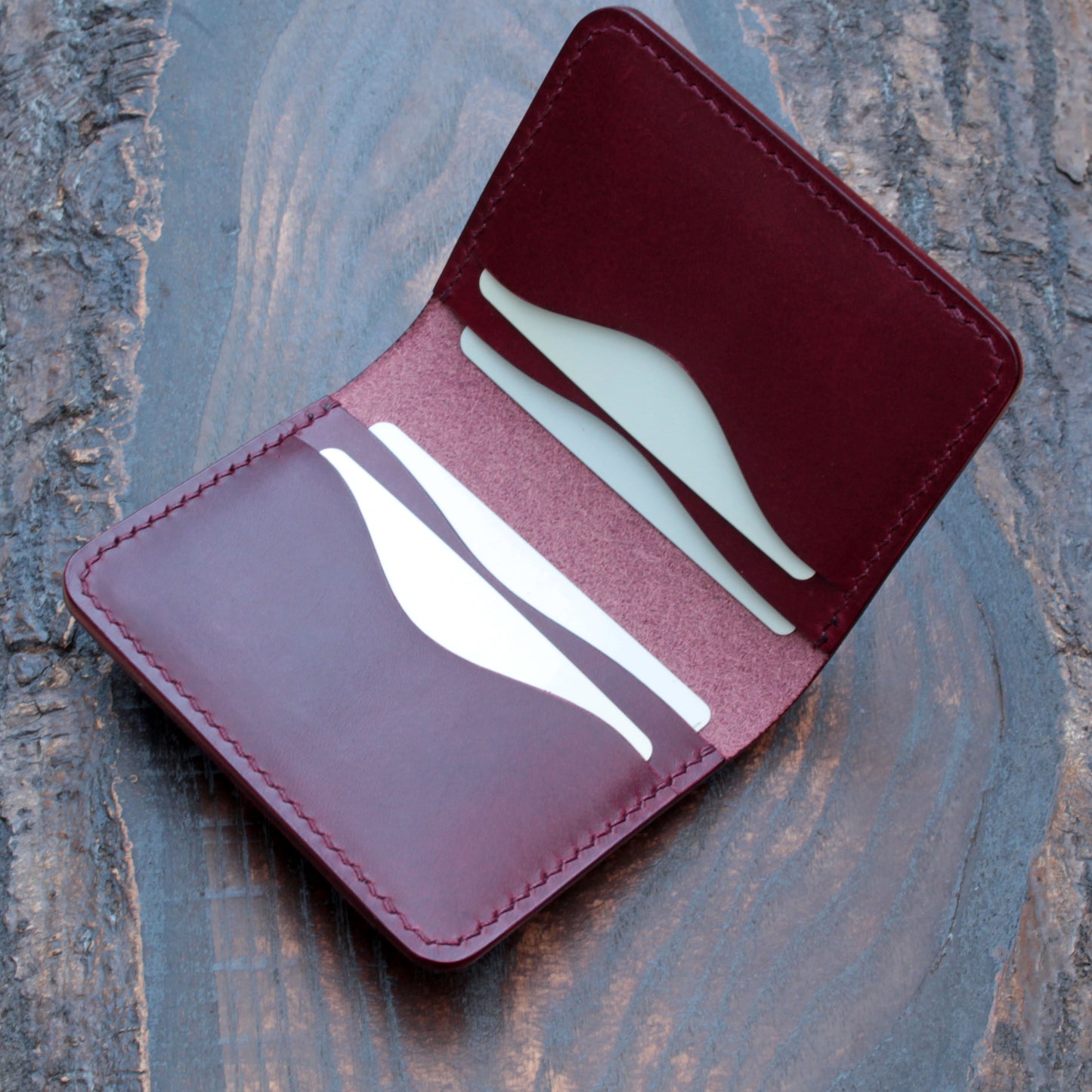 Five pocket wallet, hatch & smooth burgundy Buttero