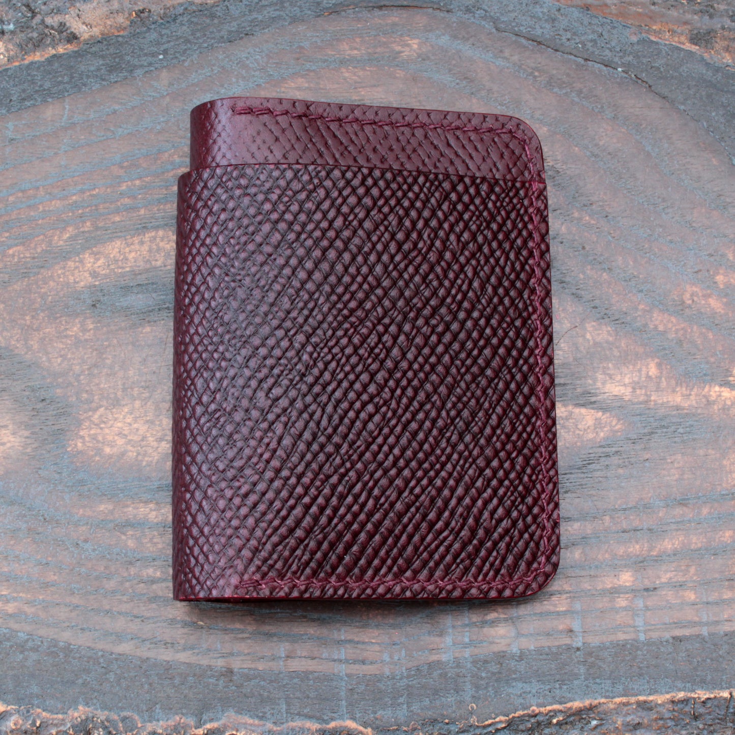 Five pocket wallet, hatch & smooth burgundy Buttero