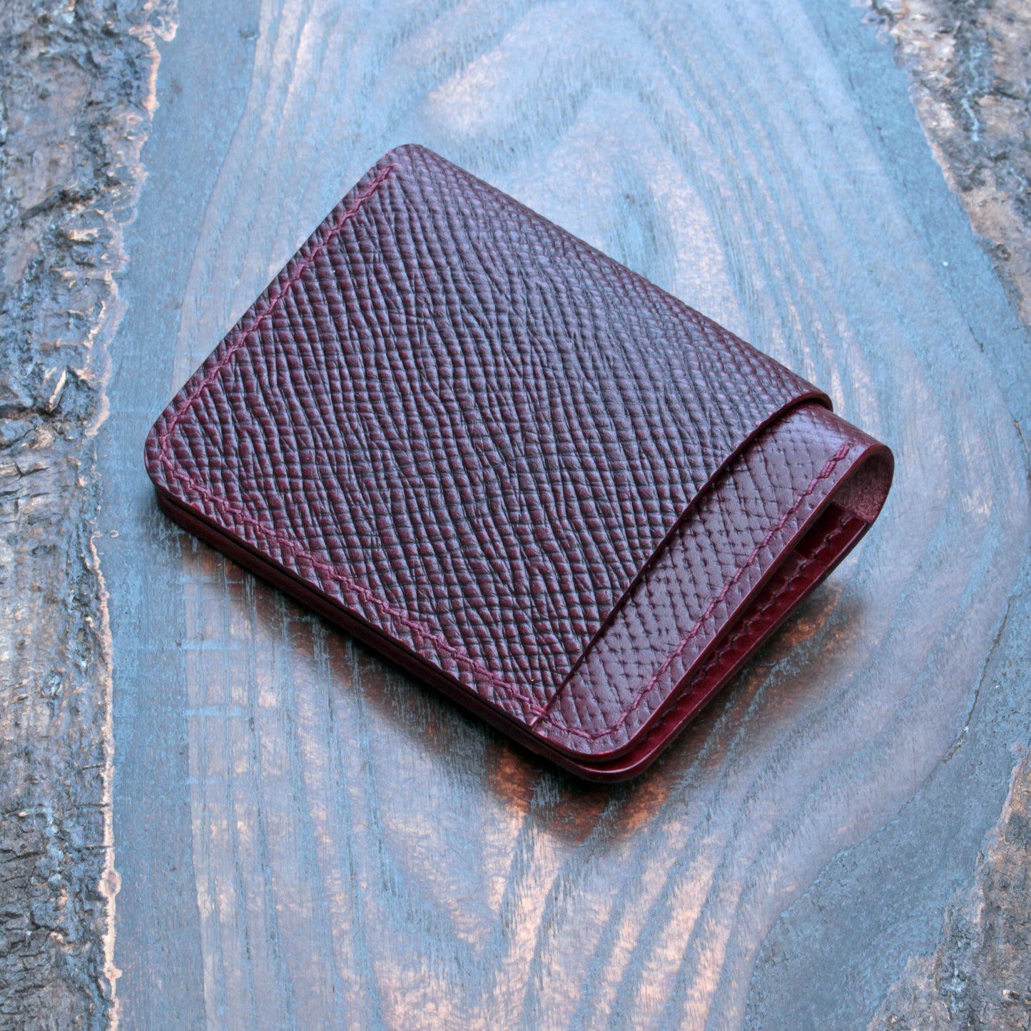 Five pocket wallet, hatch & smooth burgundy Buttero