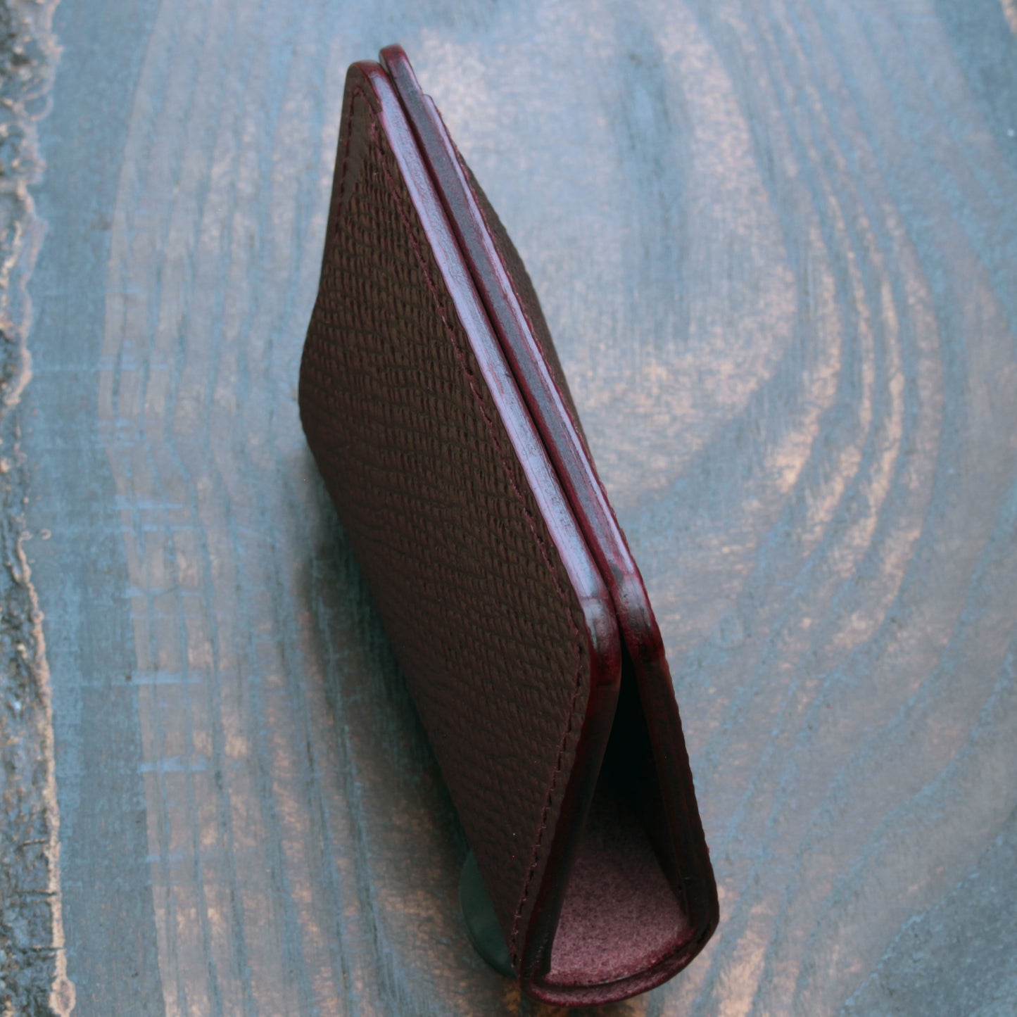 Five pocket wallet, hatch & smooth burgundy Buttero