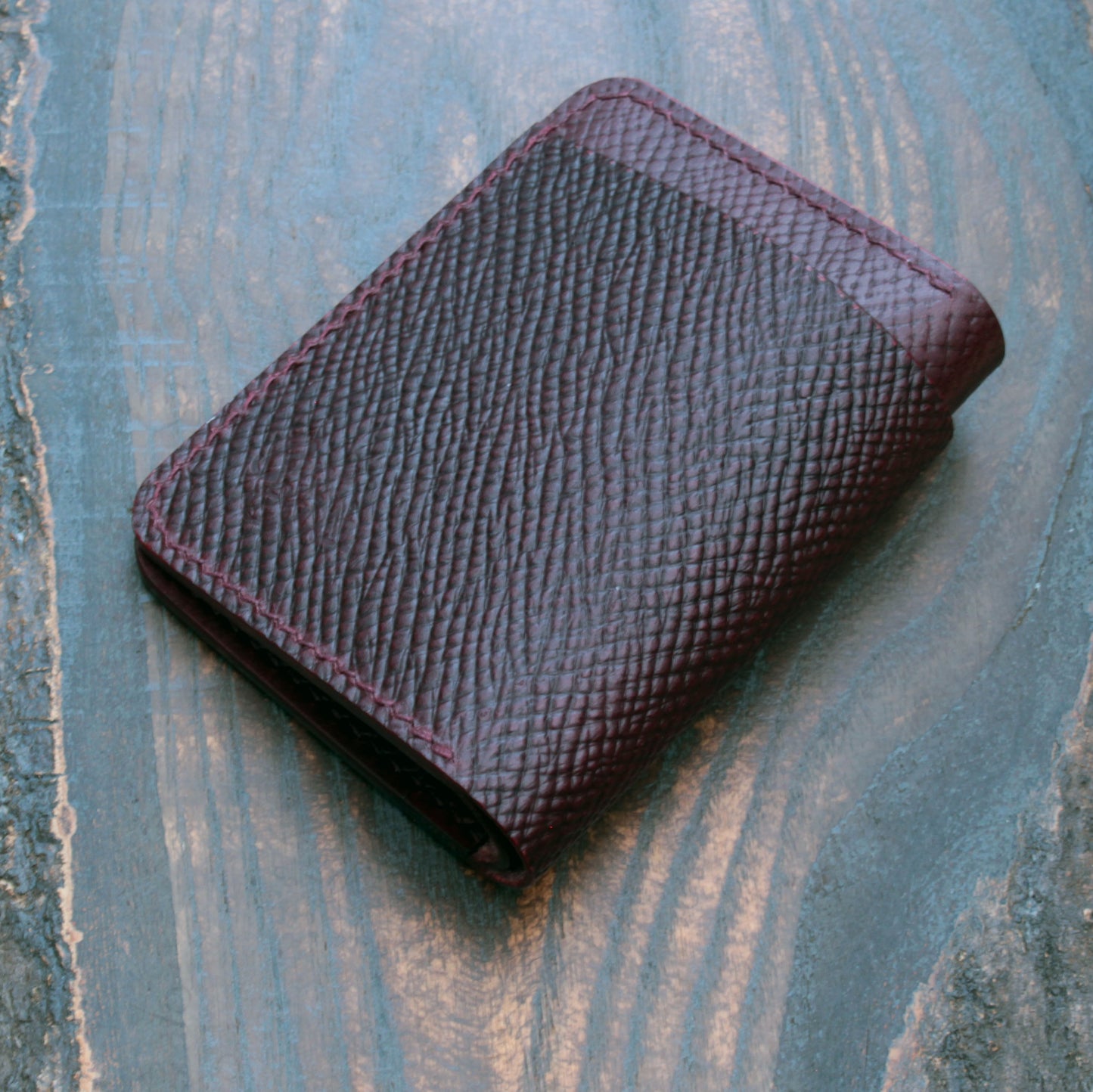 Five pocket wallet, hatch & smooth burgundy Buttero
