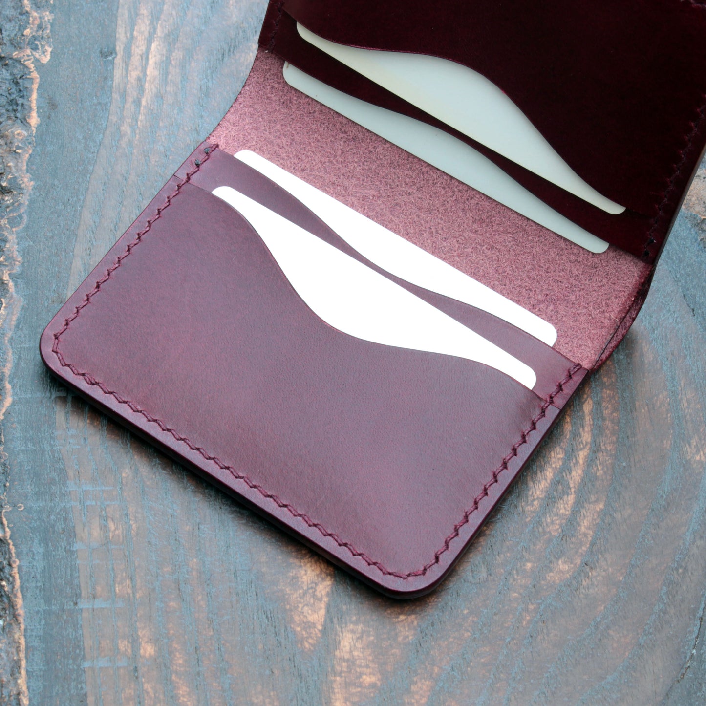 Five pocket wallet, hatch & smooth burgundy Buttero