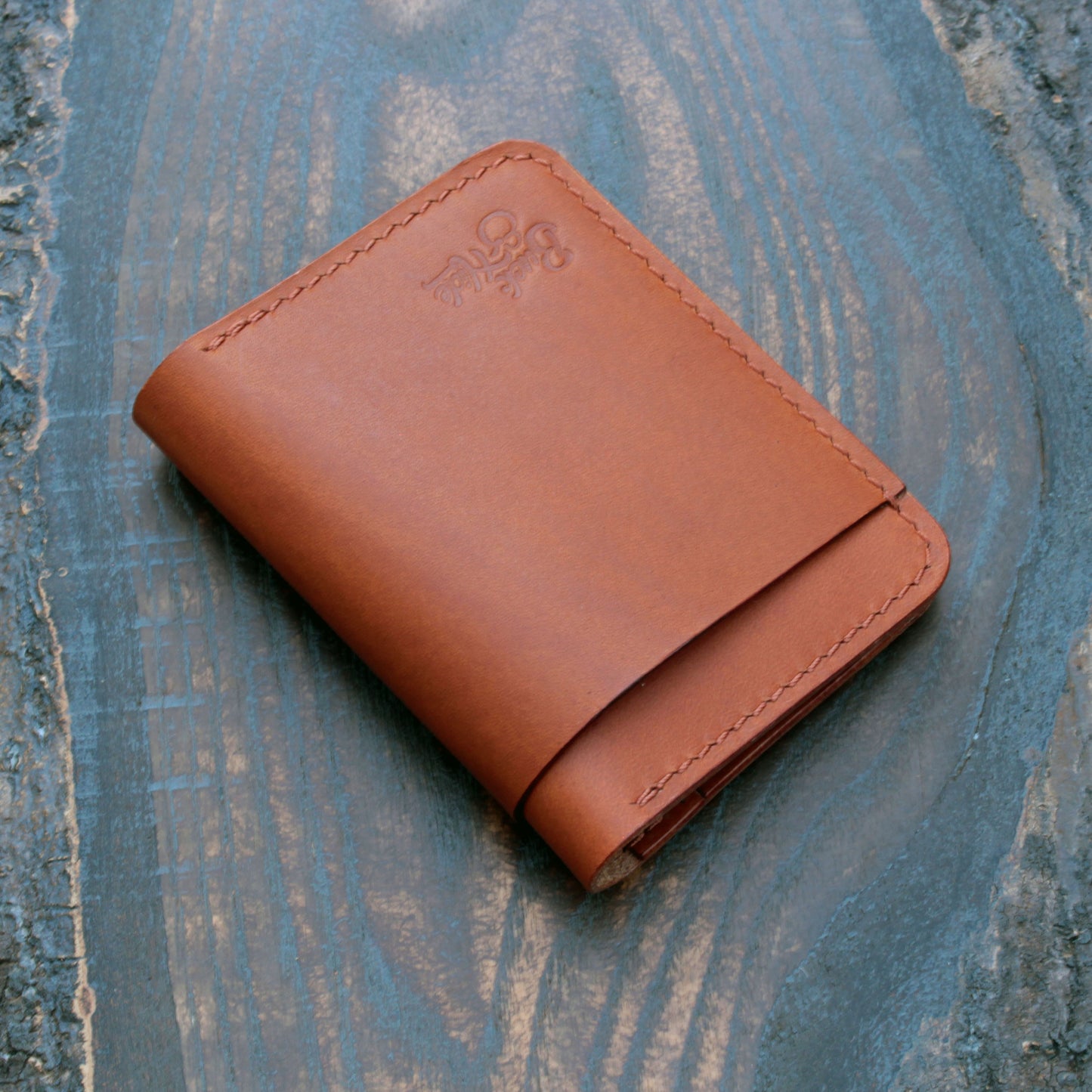 Five pocket wallet, tan Minerva Liscio leather