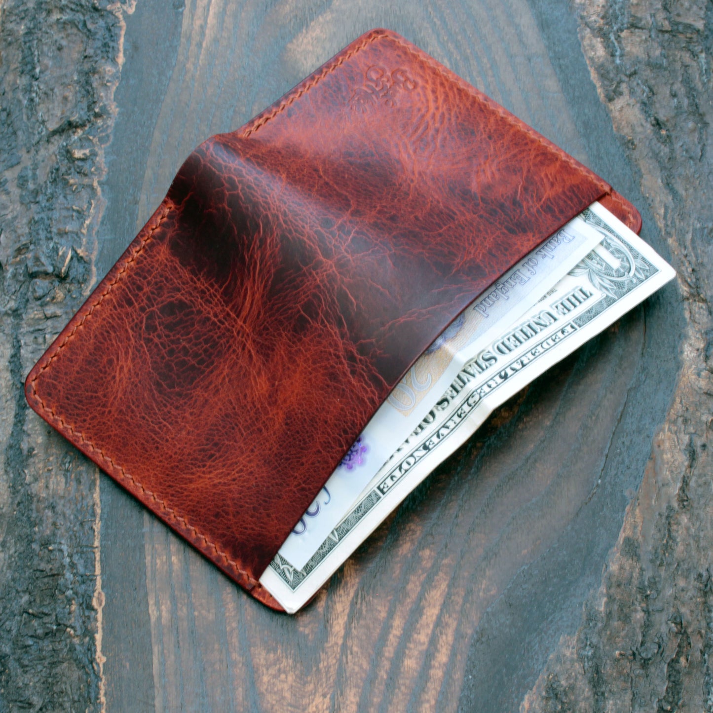 Five pocket wallet, Olmo Badalassi wax leather
