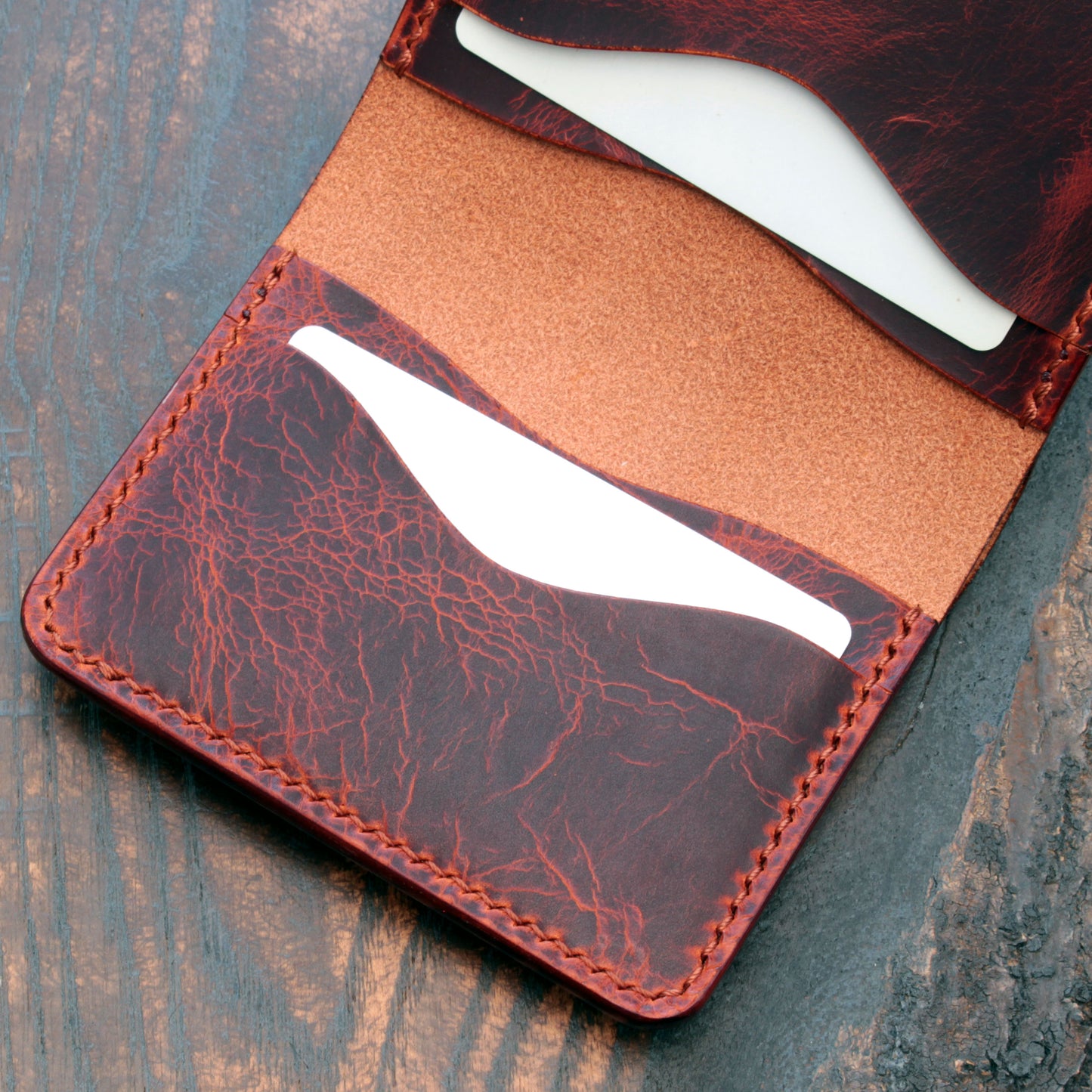 Five pocket wallet, Olmo Badalassi wax leather
