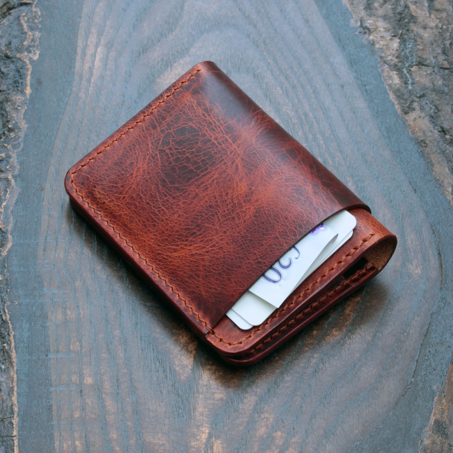 Five pocket wallet, Olmo Badalassi wax leather
