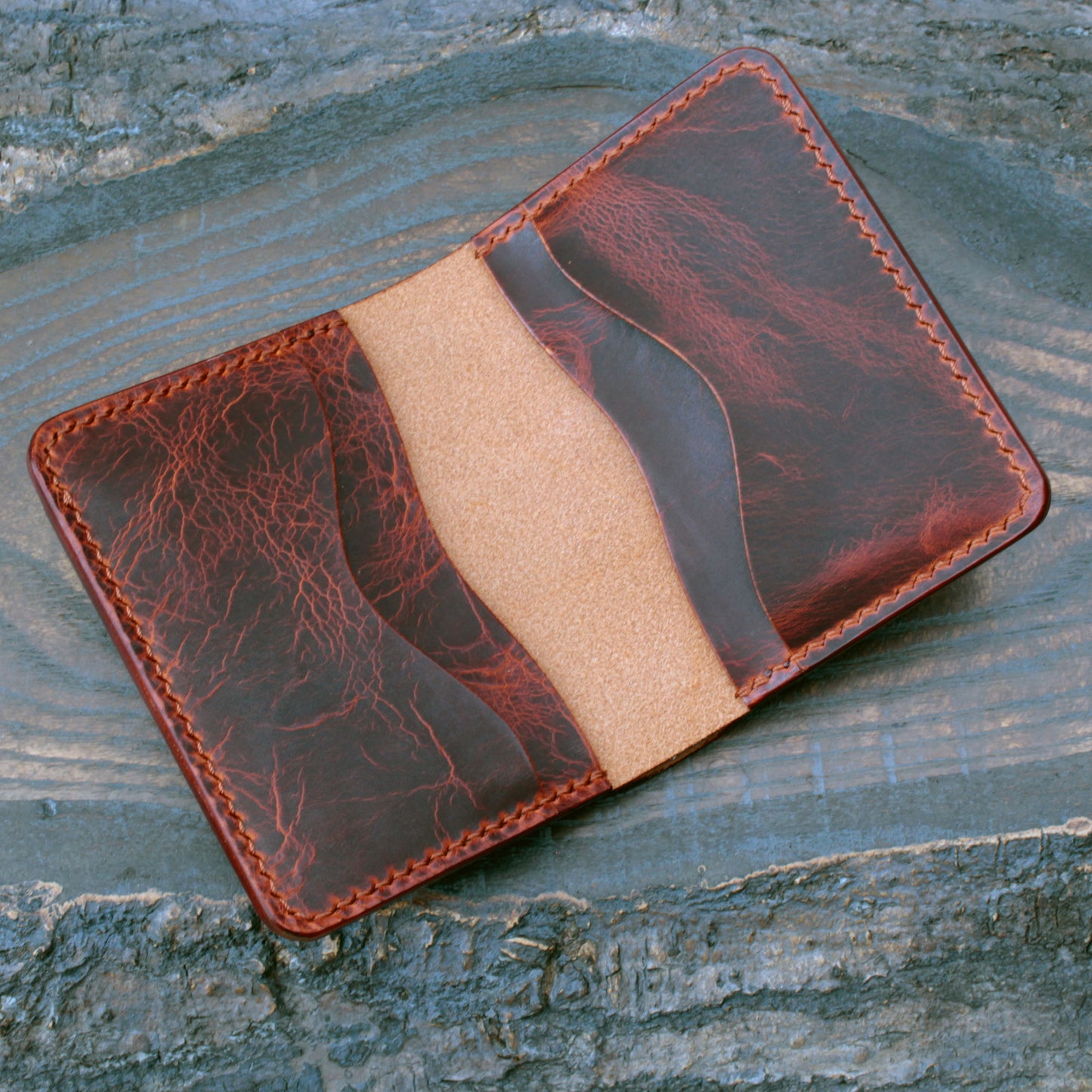 Five pocket wallet, Olmo Badalassi wax leather