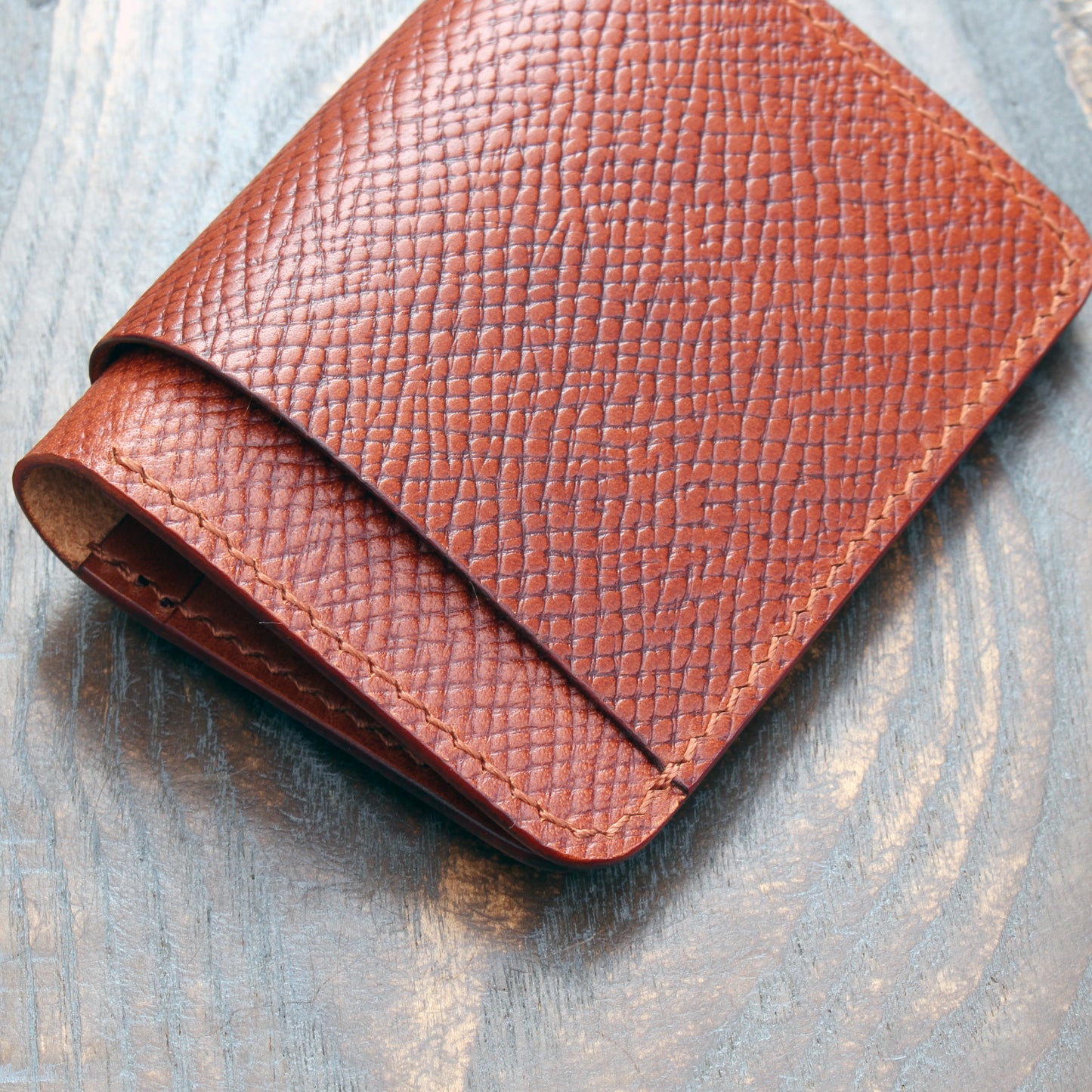 Five pocket wallet, hatch & smooth cognac Buttero