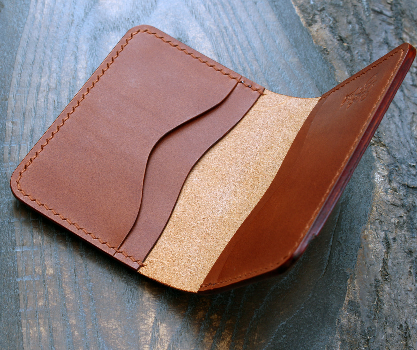 Five pocket wallet, hatch & smooth cognac Buttero