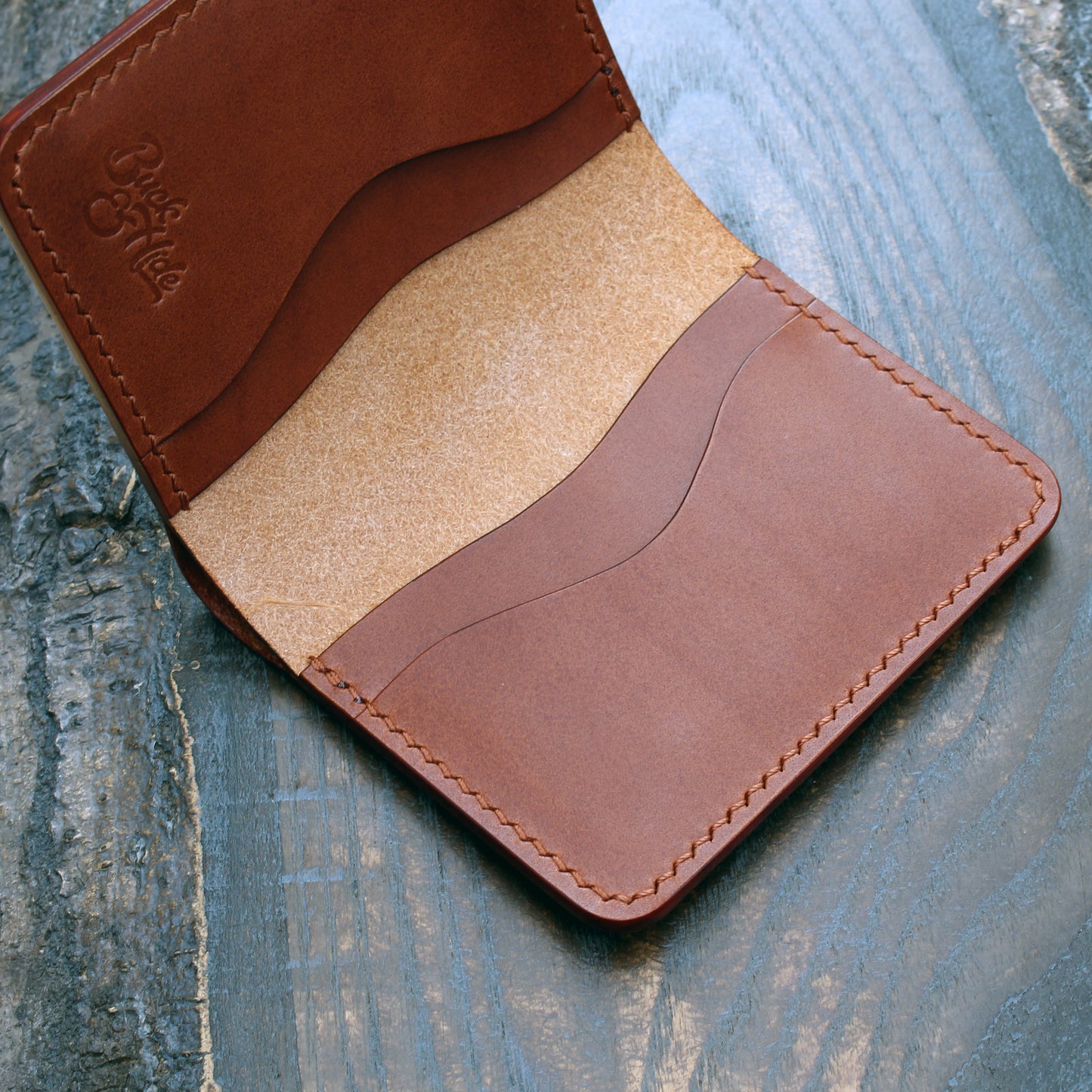 Five pocket wallet, hatch & smooth cognac Buttero