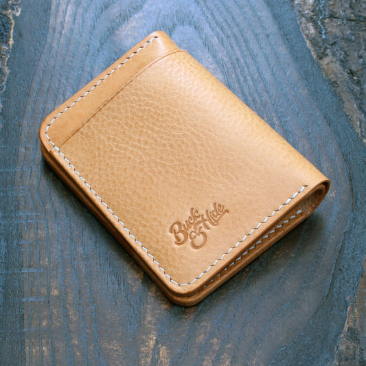 Five pocket wallet for card/cash, natural Minerva Box
