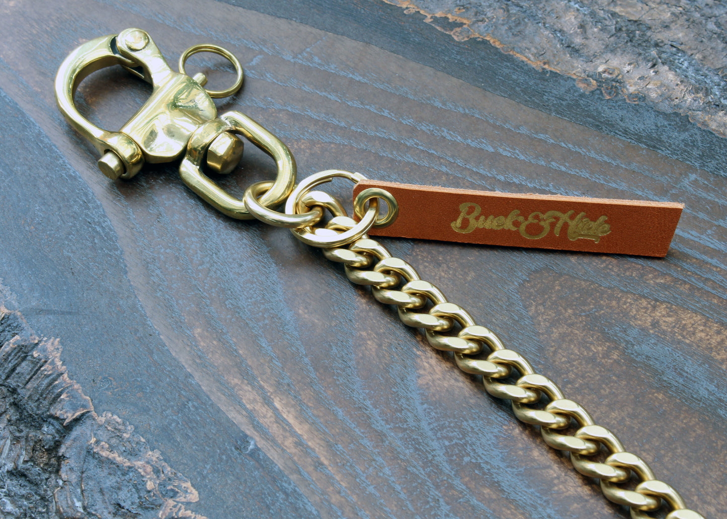 Solid brass wallet chain 