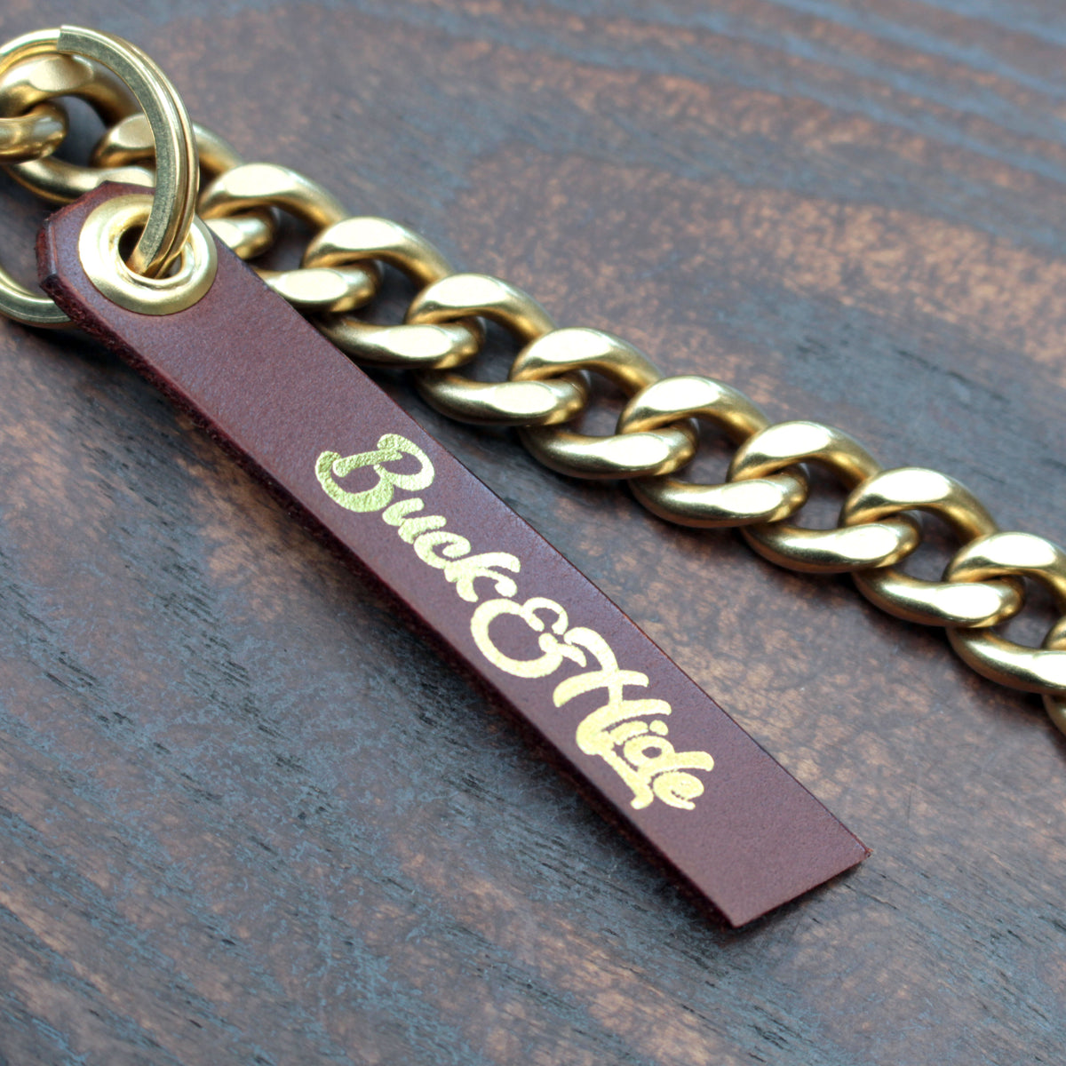 Heavy duty wallet chain, solid brass with Japanese fish hook