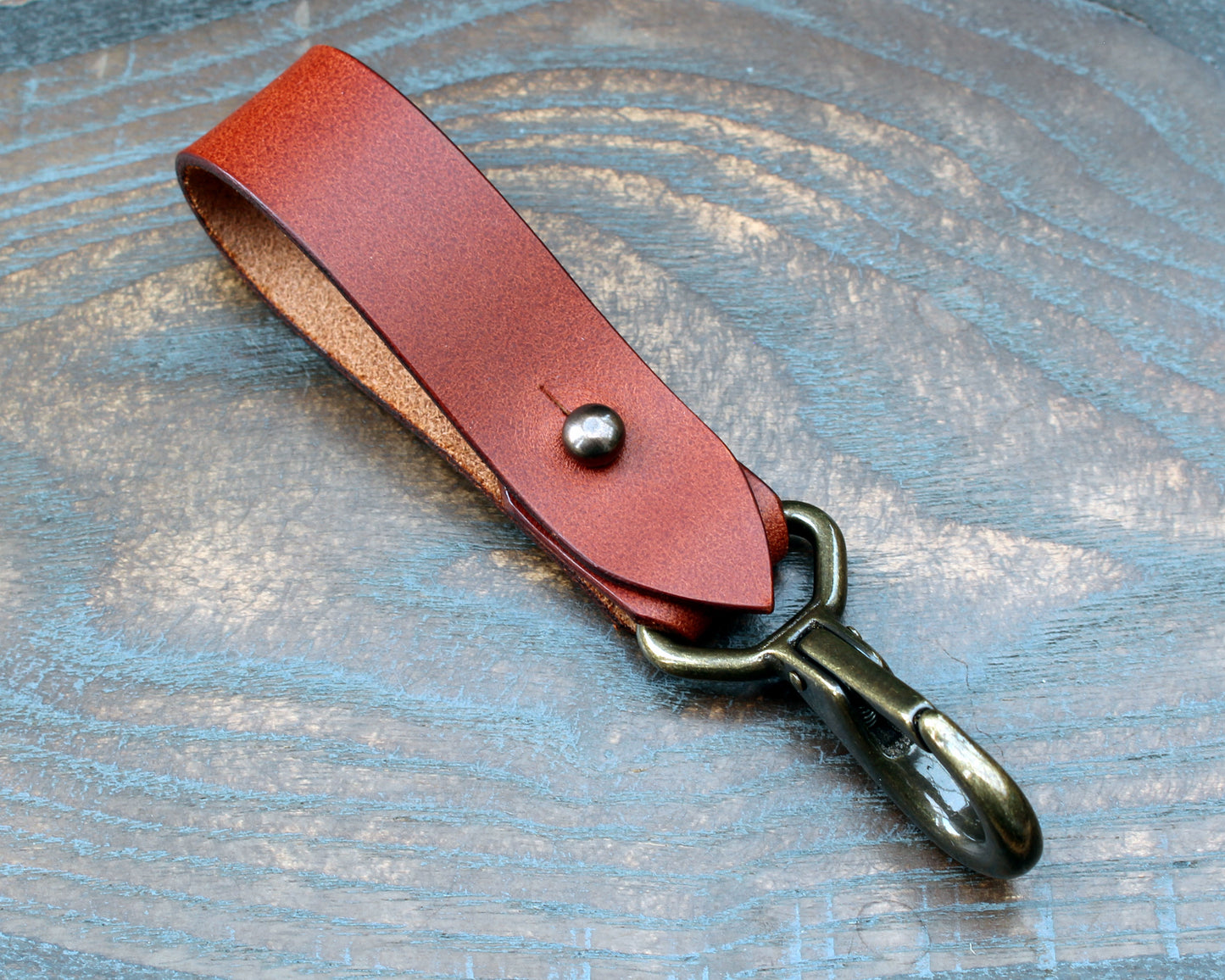 Leather and antique brass belt hip-clip