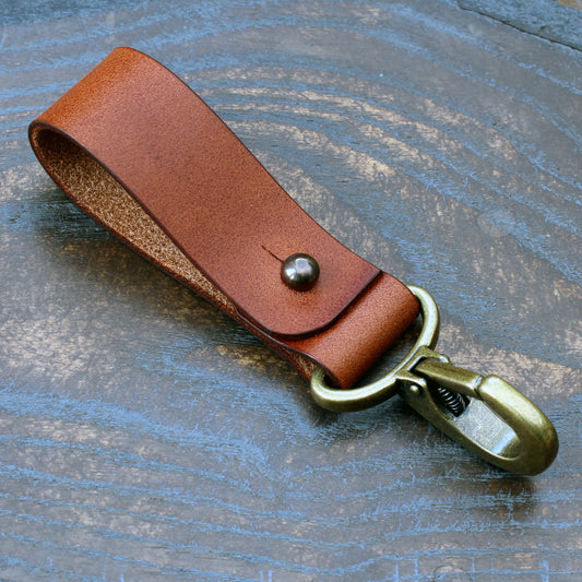 Cognac Buttero and antique brass belt hip-clip