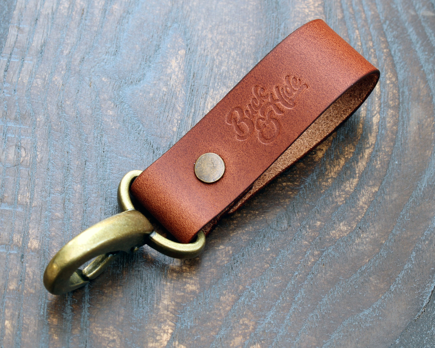 Cognac Buttero and antique brass belt hip-clip