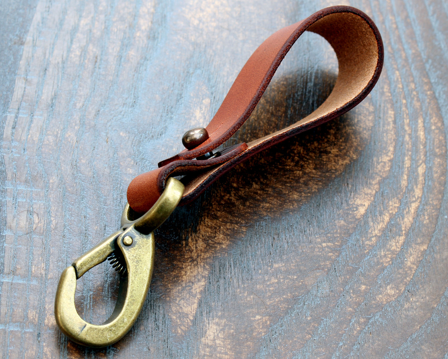 Cognac Buttero and antique brass belt hip-clip