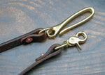 Horween Chromexcel leather lanyard, brass fish hook