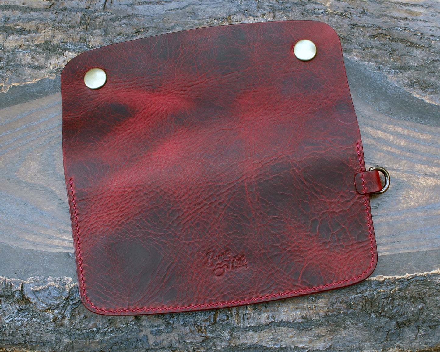 Long trucker wallet in burgundy Badalassi Wax
