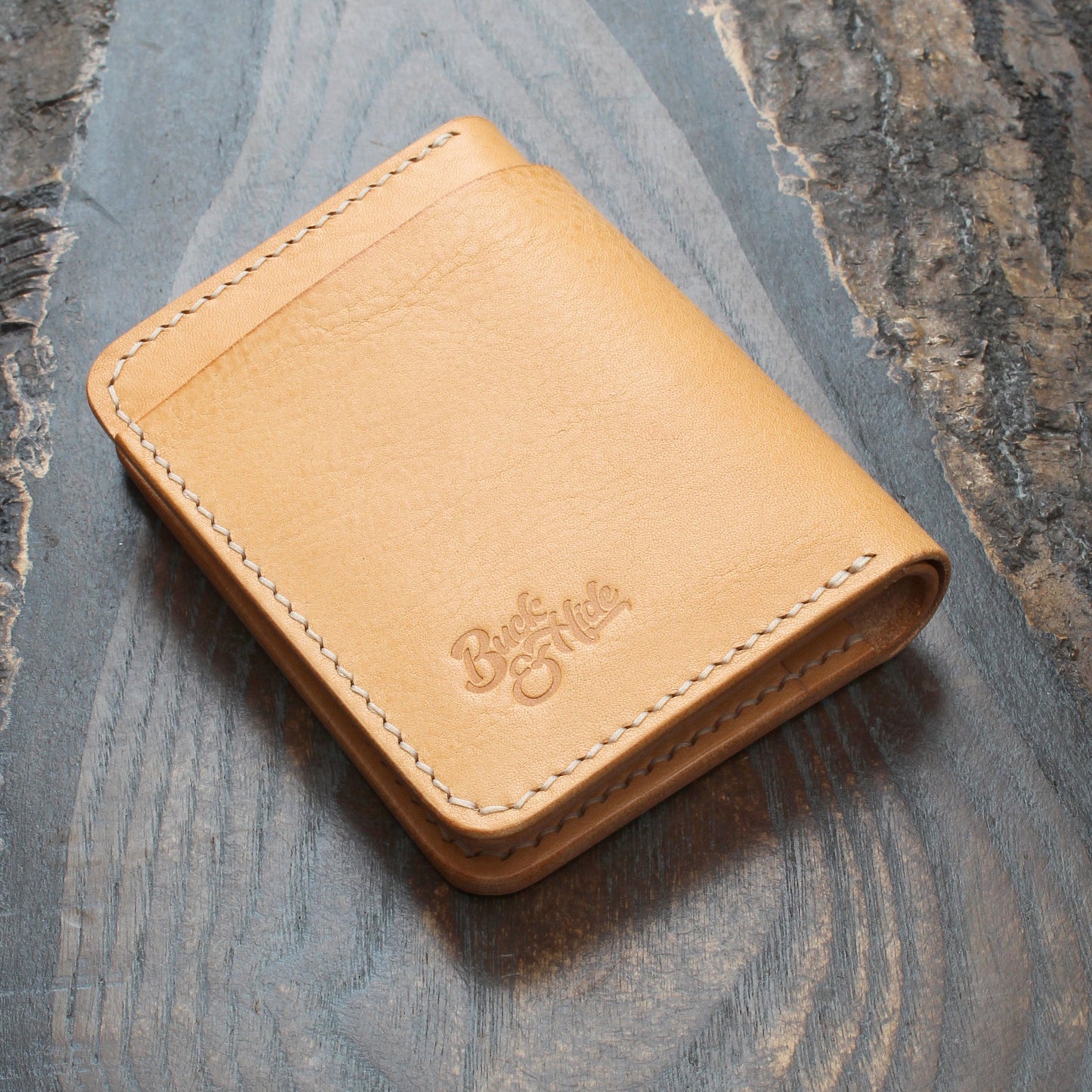 Five-slot card/cash wallet, natural Minerva Box