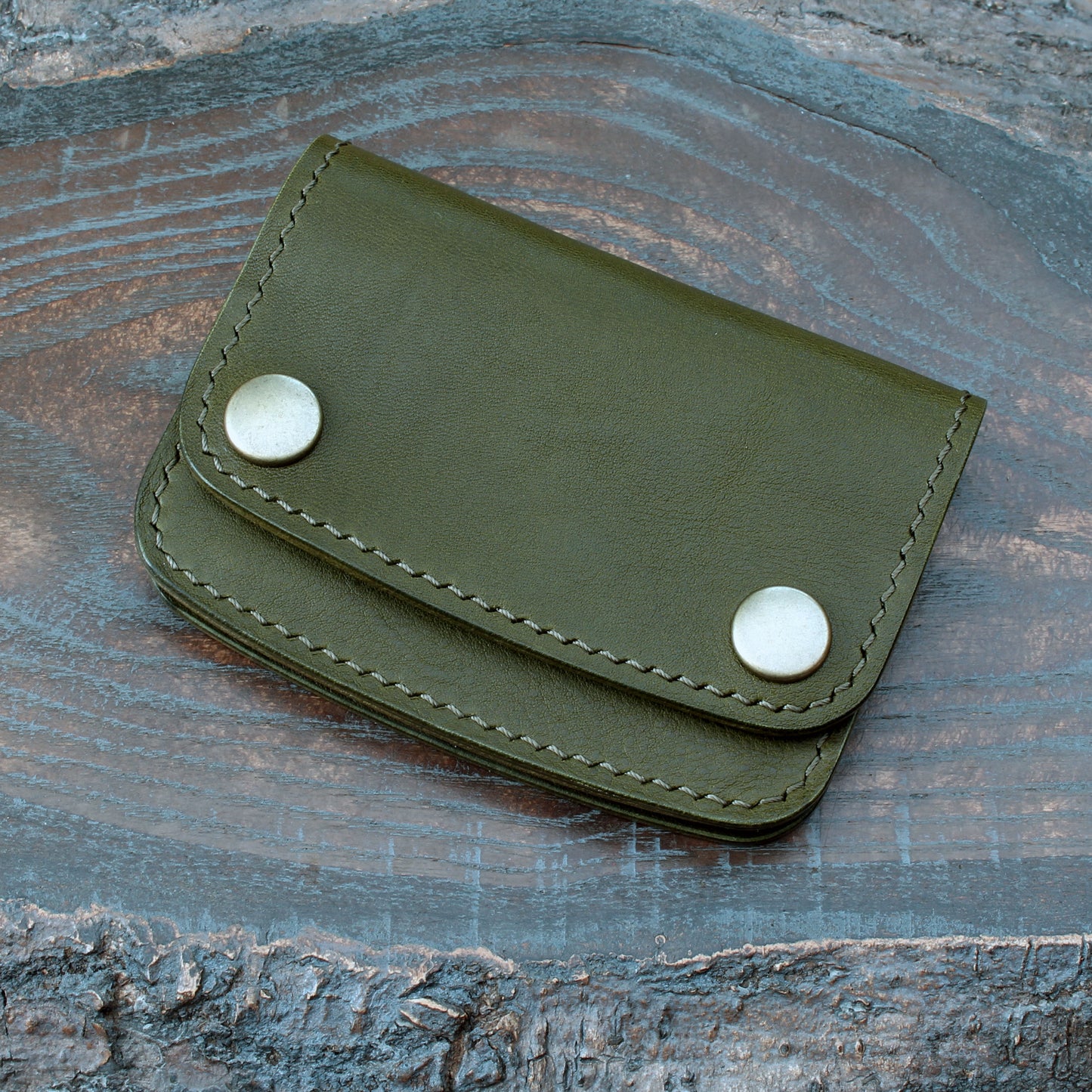 Mini trucker wallet in olive green Minerva Box