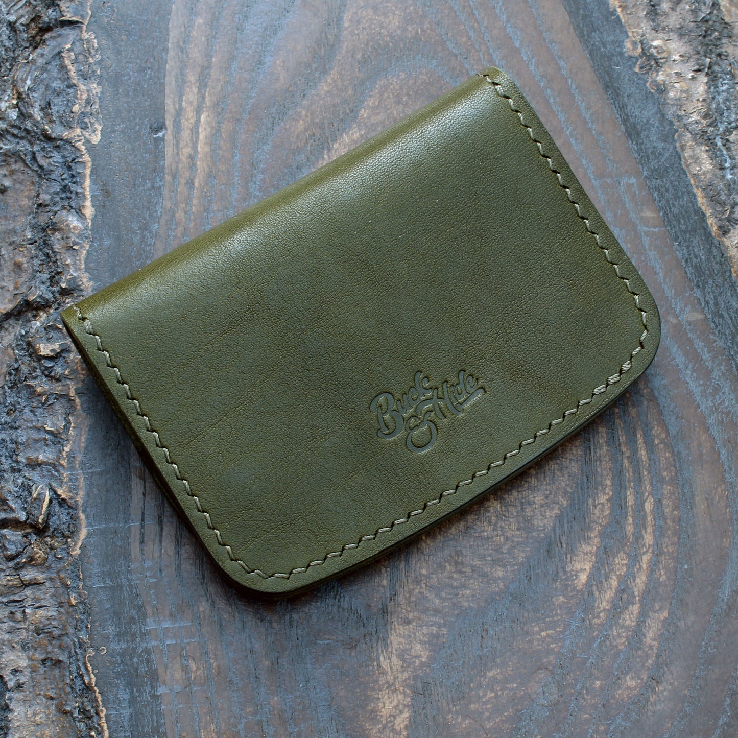 Mini trucker wallet in olive green Minerva Box