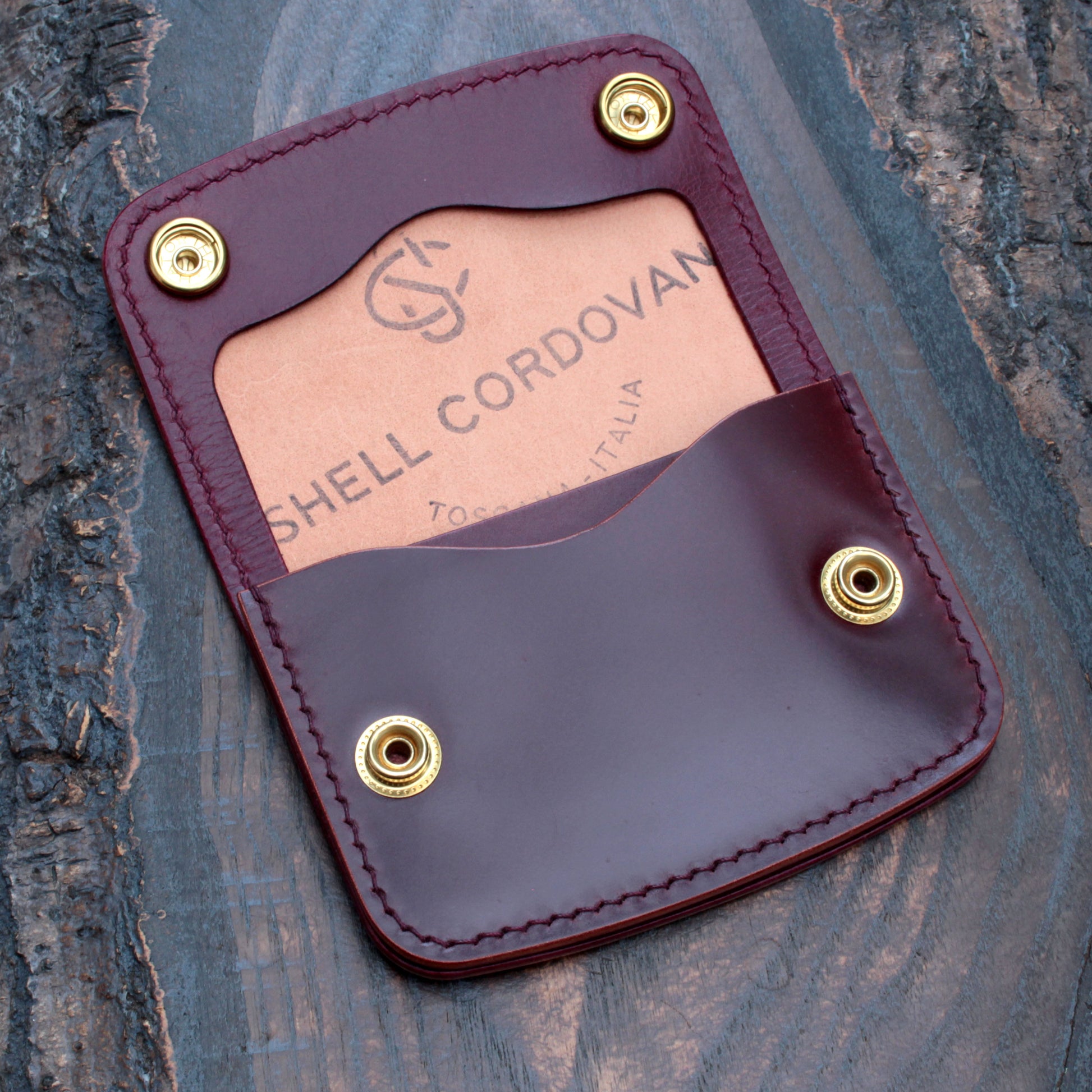 Shell cordovan handmade leather wallet
