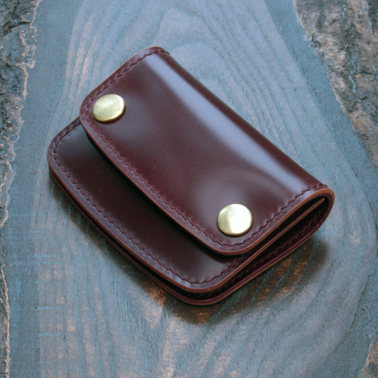 Shell cordovan handmade leather wallet