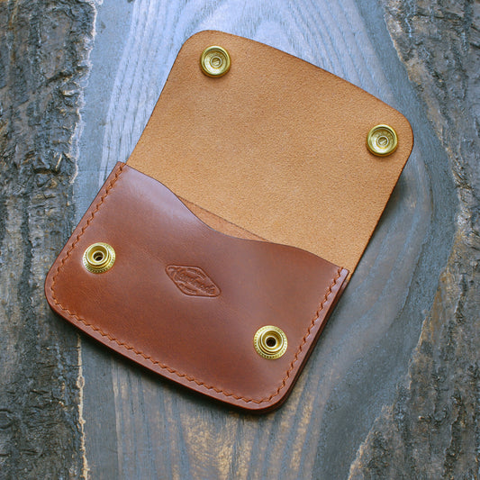 Mini trucker wallet in tan Maremma