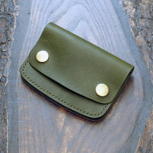 Mini trucker wallet in olive green Minerva Box