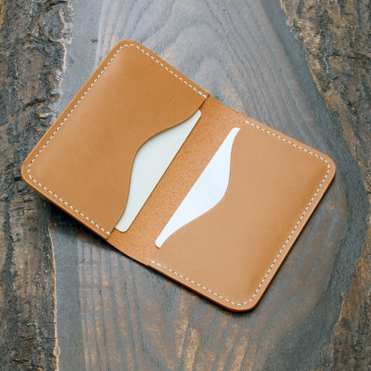 Natural Buttero compact 2-slot cardholder