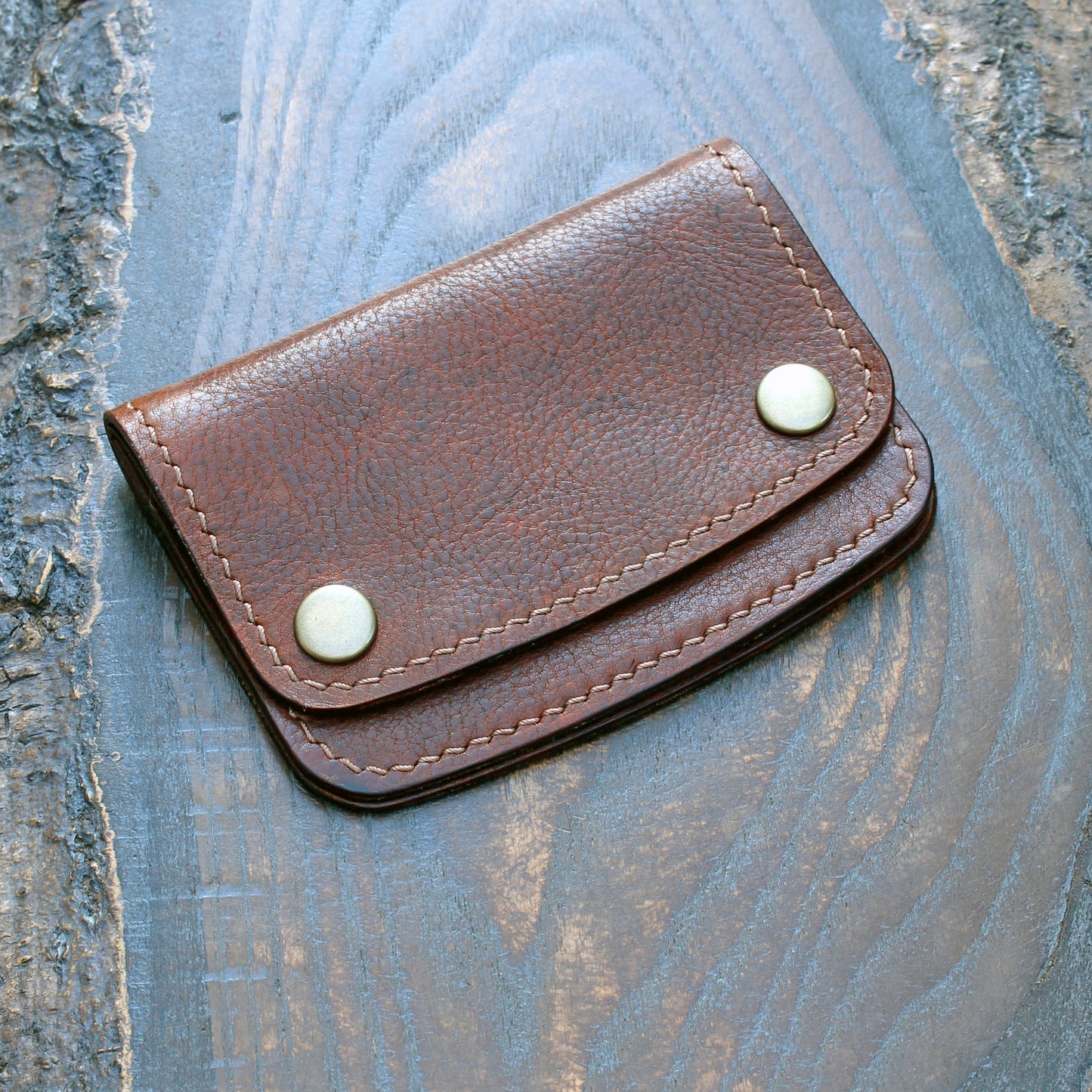 Mini trucker wallet in dark tan Nemesi