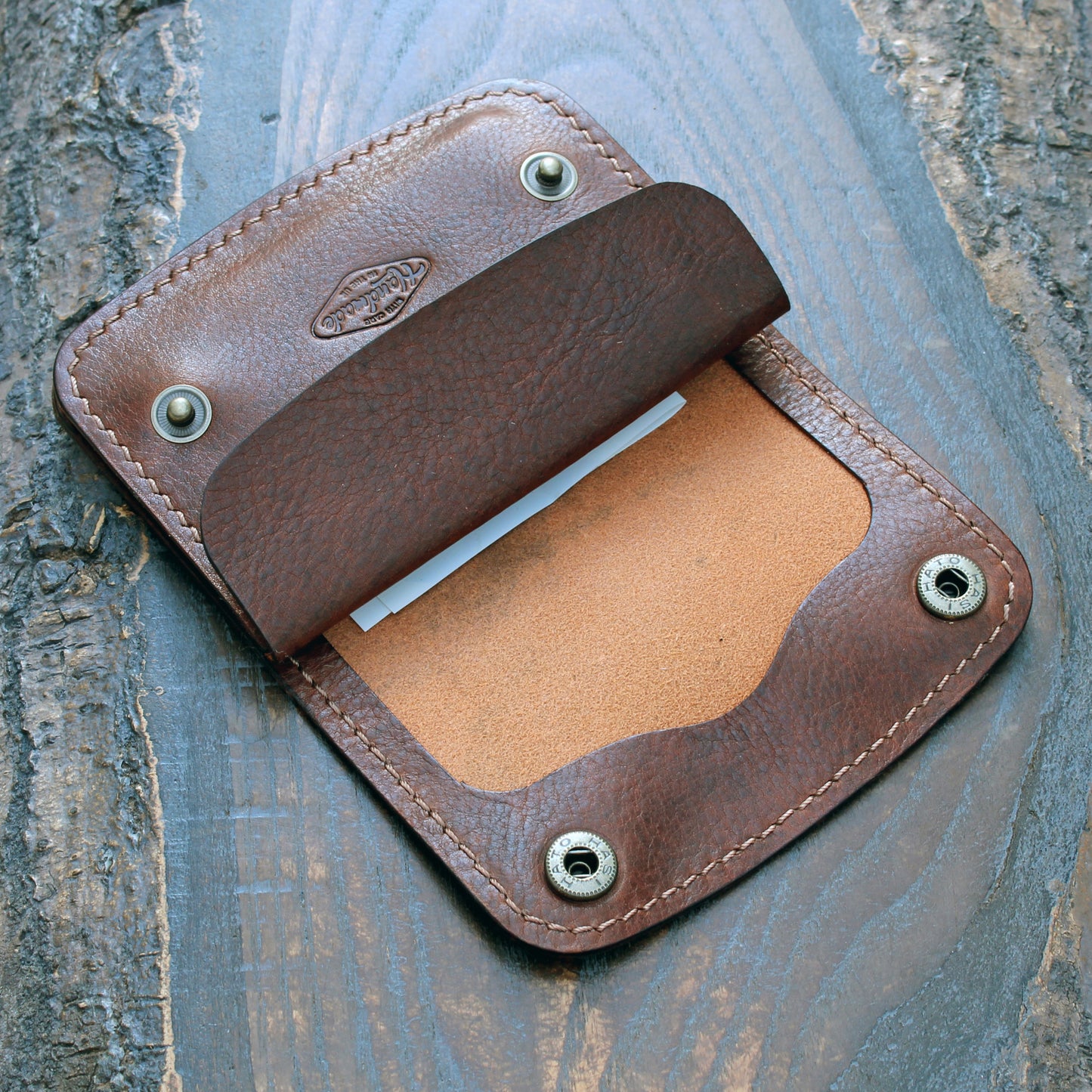 Mini trucker wallet in dark tan Nemesi