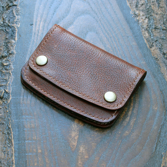 Mini trucker wallet in dark tan Nemesi