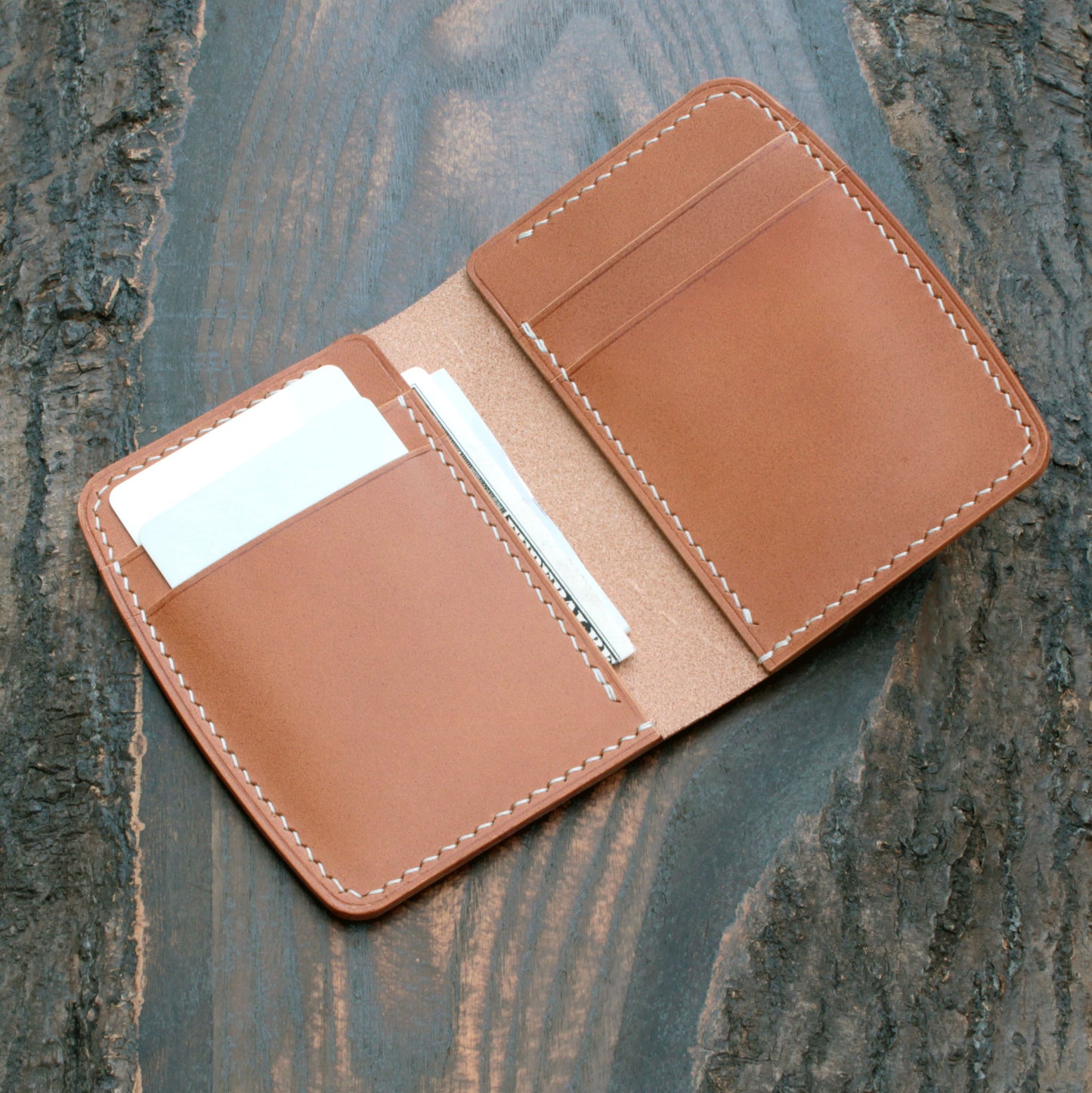 Six pocket leather wallet – handmade in biscuit Buttero