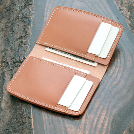 Six pocket leather wallet – handmade in biscuit Buttero