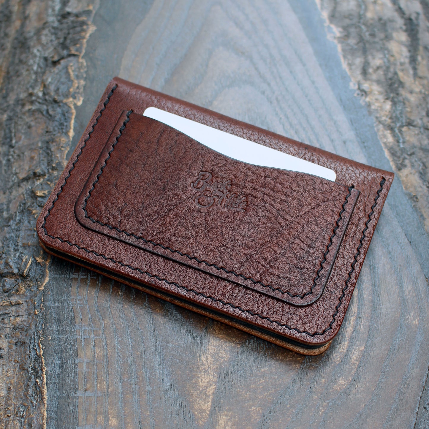 Snap wallet with zipper pouch, Iroko & Buttero