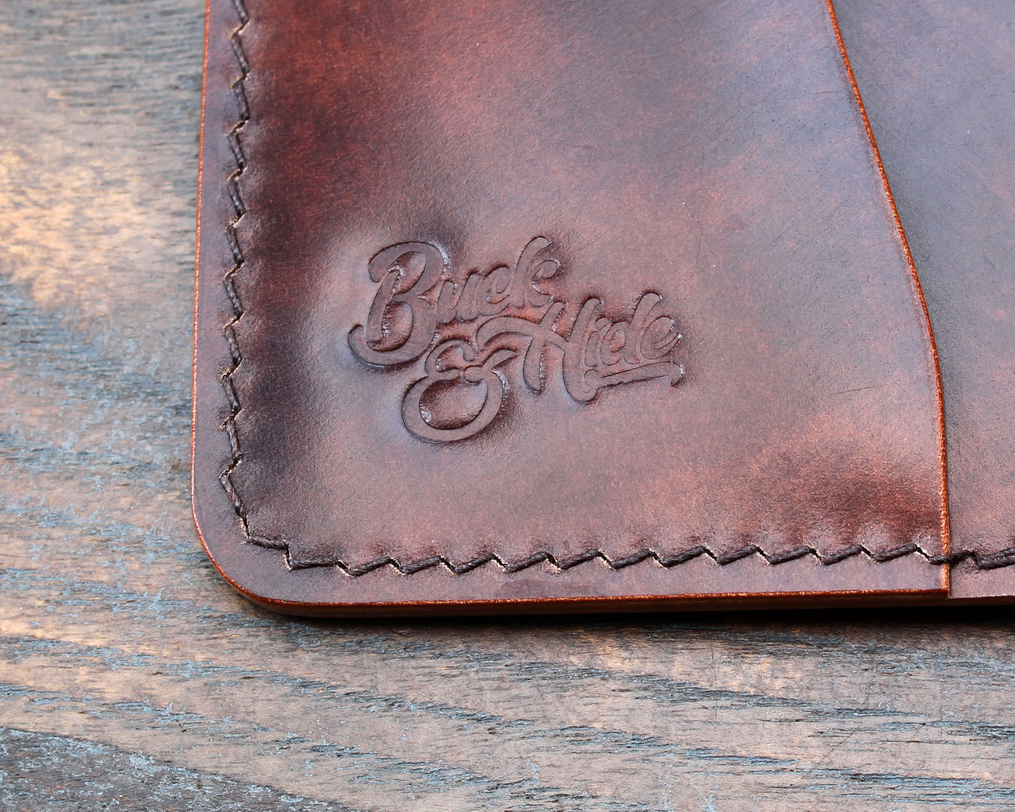 Museum Rocado Shell Cordovan & brown Buttero 5-slot wallet.