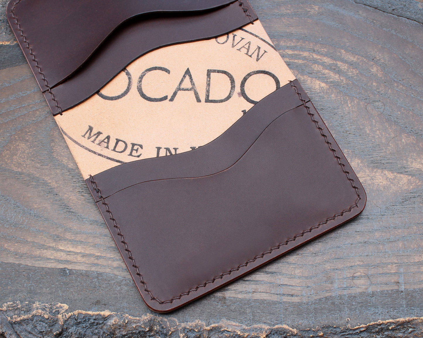 Museum Rocado Shell Cordovan & brown Buttero 5-slot wallet.