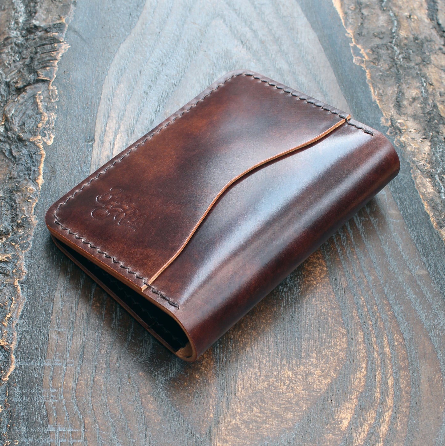 Museum Rocado Shell Cordovan & brown Buttero 5-slot wallet.