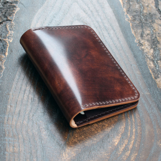 Museum Rocado Shell Cordovan & brown Buttero 5-slot wallet.