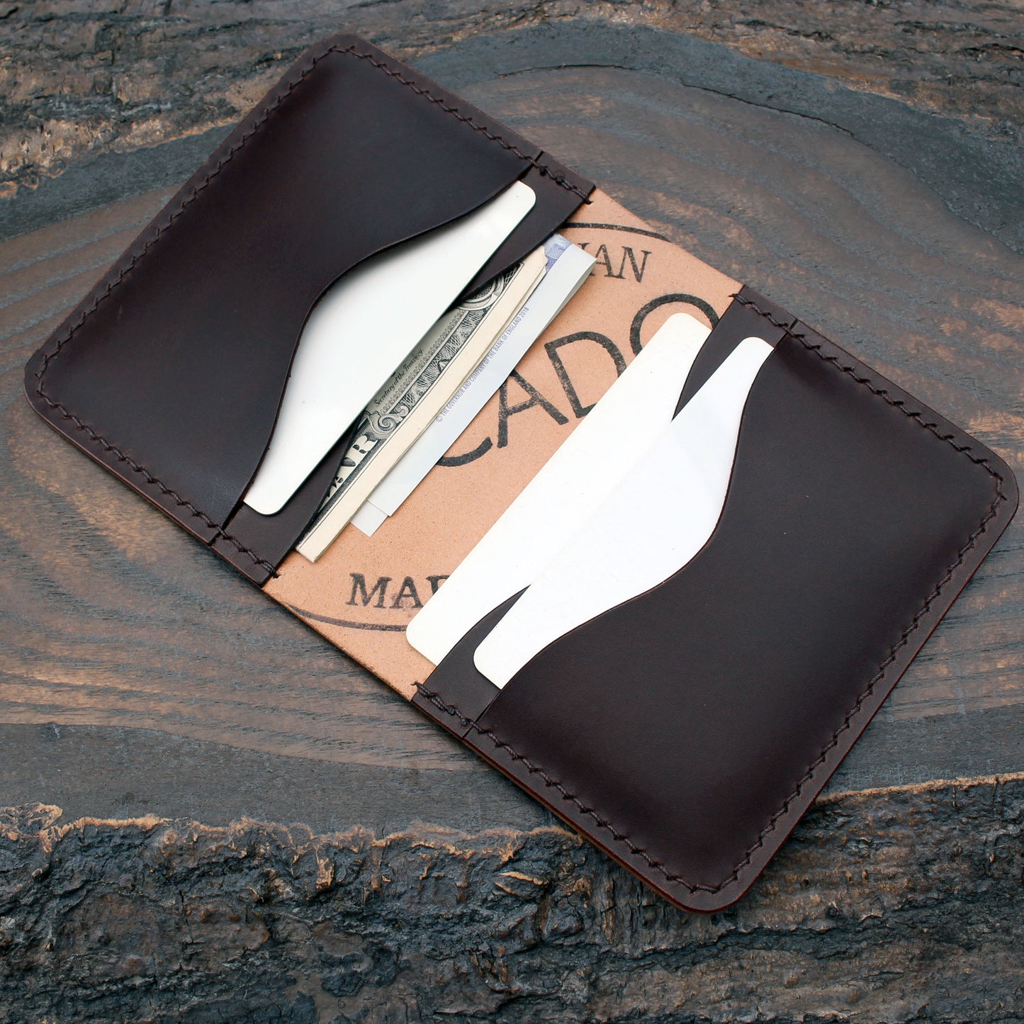 Museum Rocado Shell Cordovan & brown Buttero 5-slot wallet.