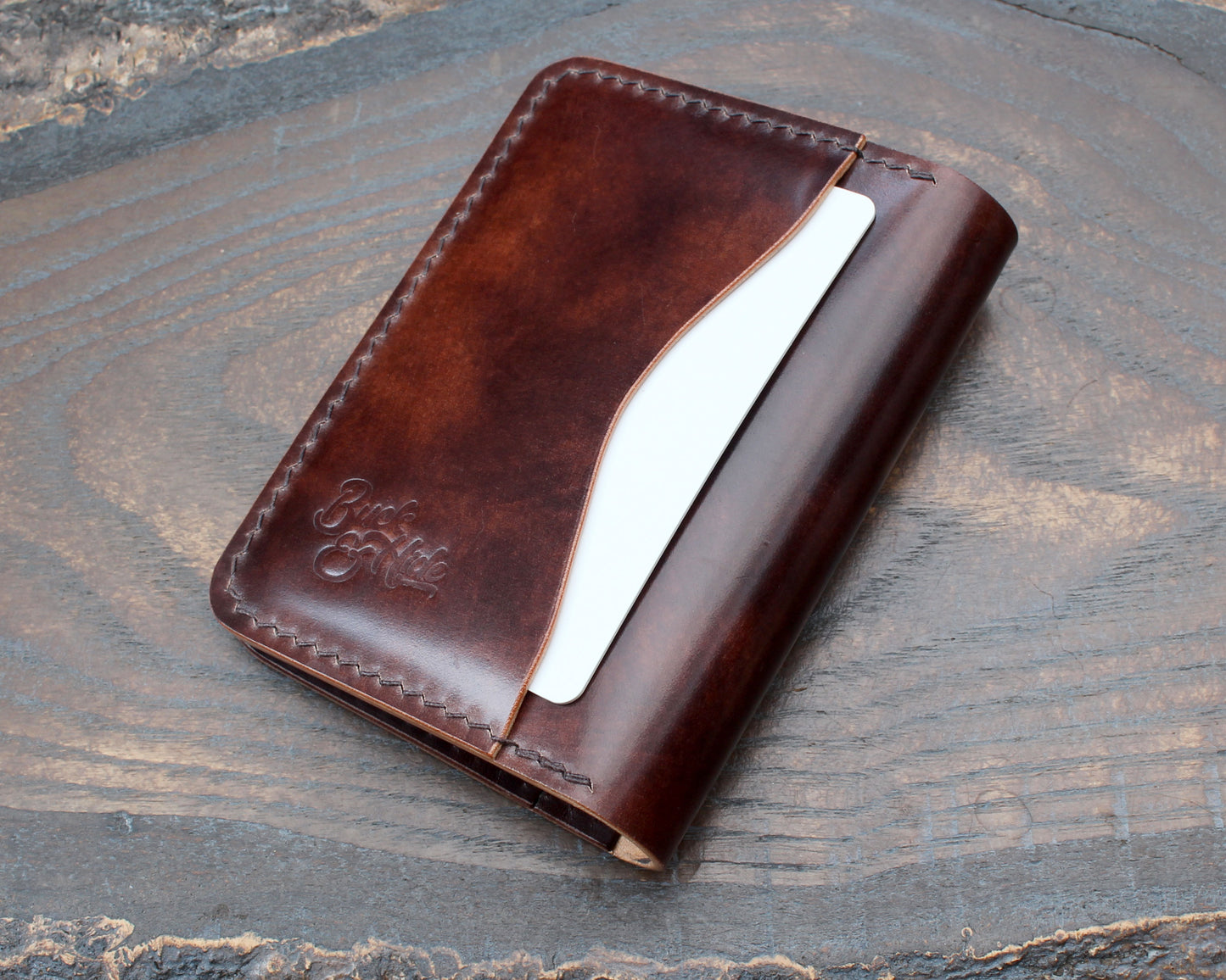 Museum Rocado Shell Cordovan & brown Buttero 5-slot wallet.