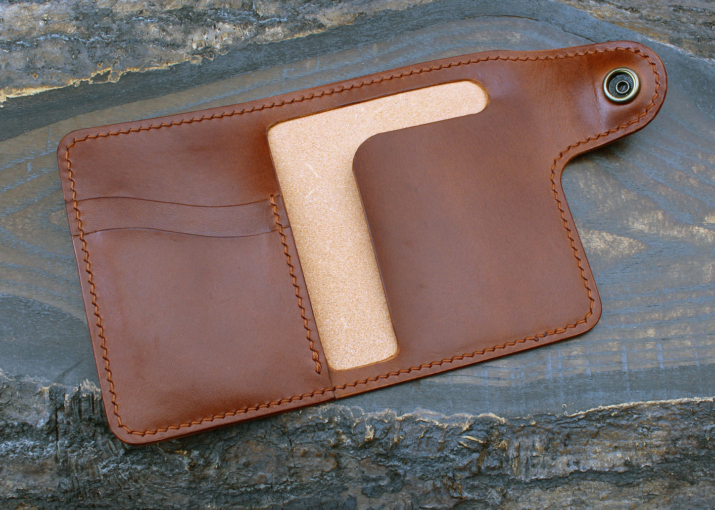 Short biker wallet in Buttero & Gaucho Oil leathers