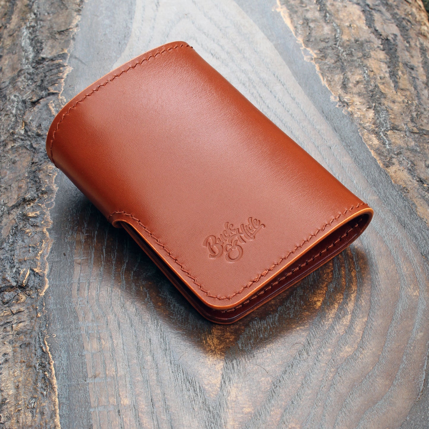 Short biker wallet in Buttero & Gaucho Oil leathers