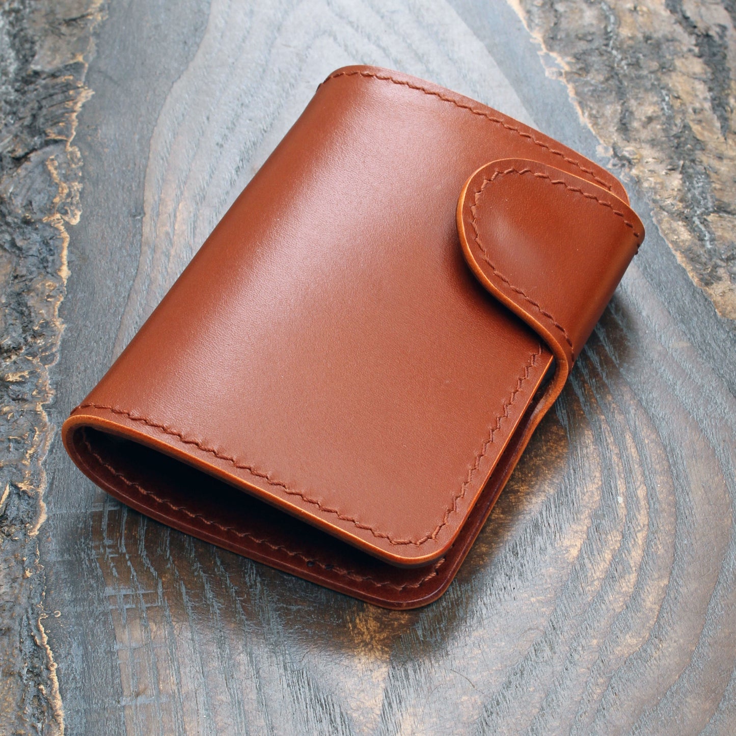 Short biker wallet in Buttero & Gaucho Oil leathers