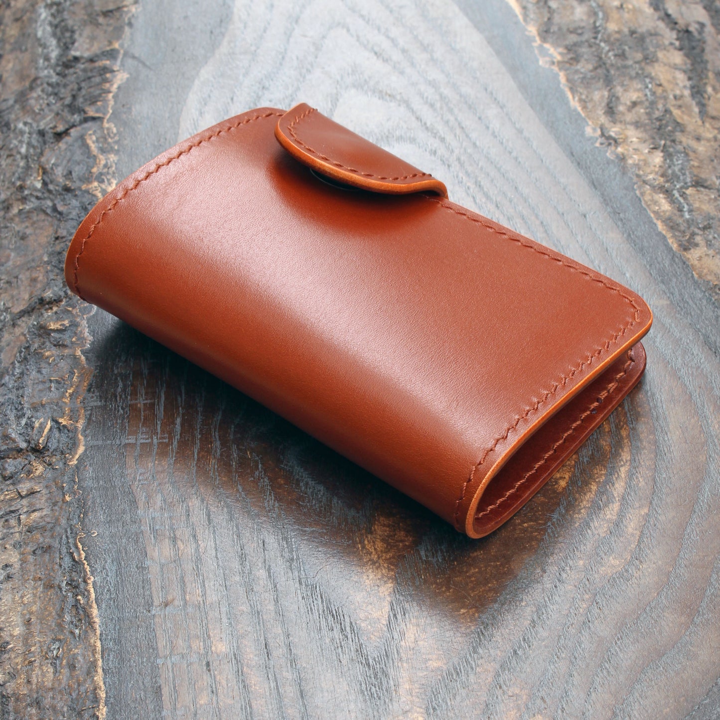 Short biker wallet in Buttero & Gaucho Oil leathers