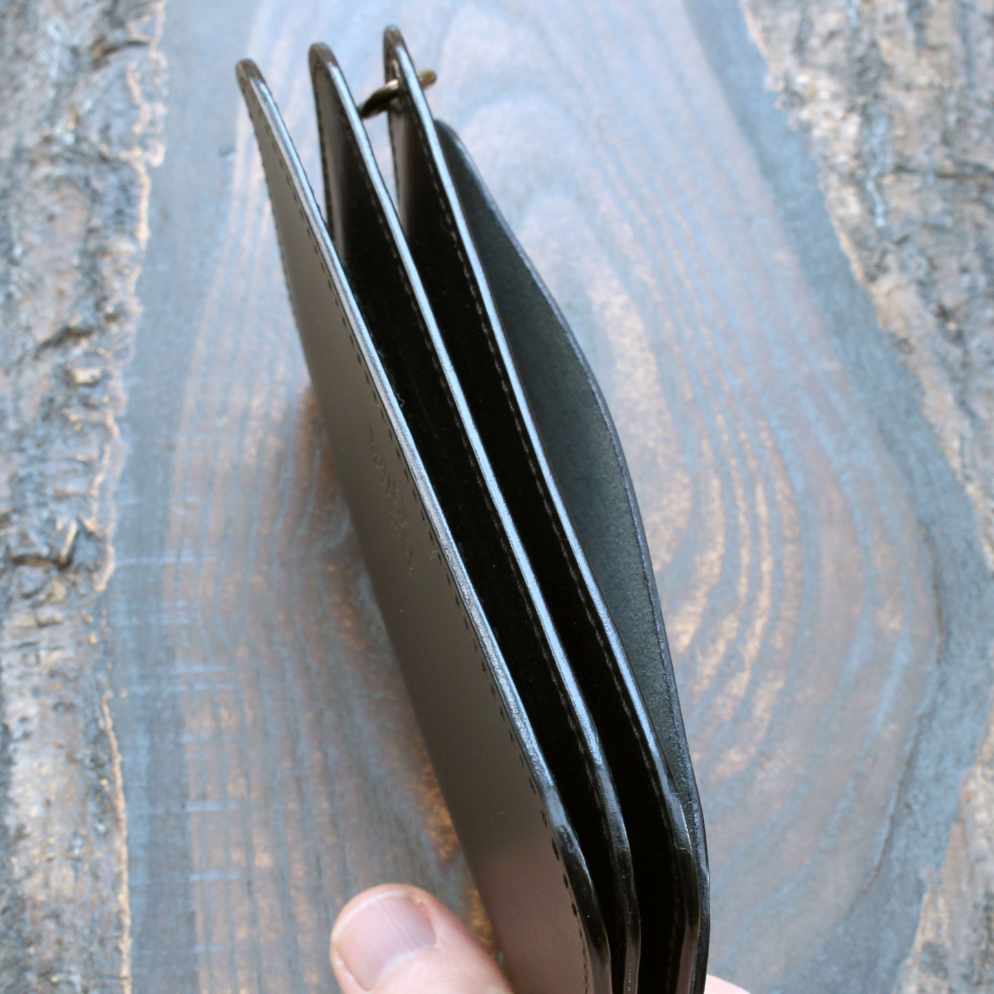 Long triple trucker wallet in black Buttero