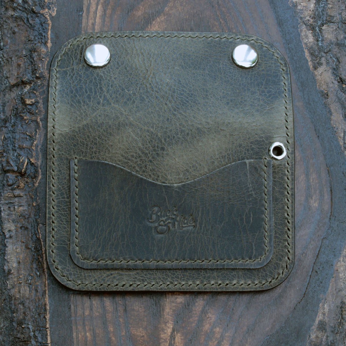 Handmade leather short trucker wallet – Grigio Badalassi Wax